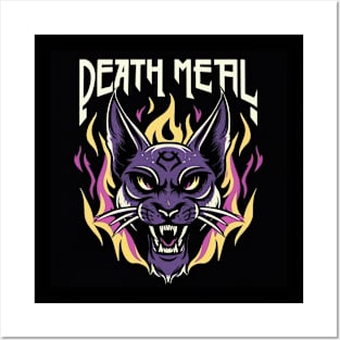 Death Metal Satanic Baphomet Cat Posters and Art